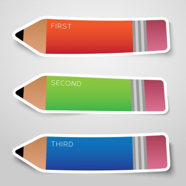 renkli kurşun kalem Etiketler vektör