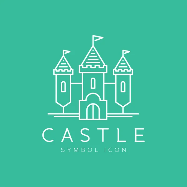 Abstracto castillo línea arte estilo vector símbolo icono — Vector de stock