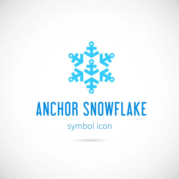 Schneeflocke aus Ankern Logo — Stockvektor