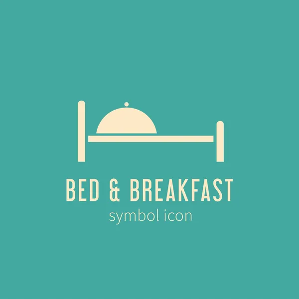 Pernottamento e prima colazione simbolo icona — Vettoriale Stock