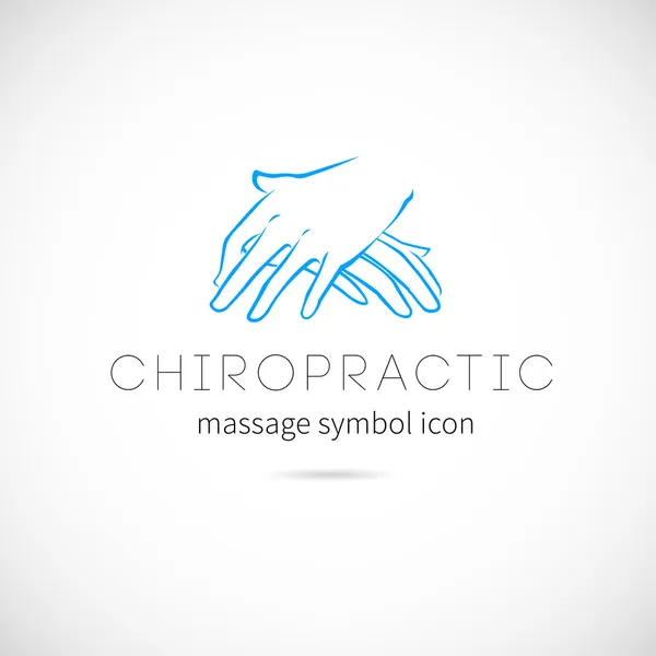 Simbol ikon pijat Chiropractic - Stok Vektor