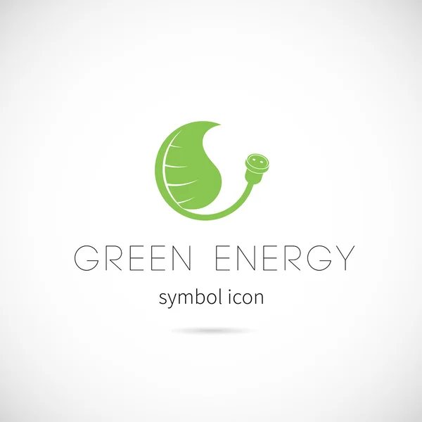 Ícone de símbolo de vetor de energia verde — Vetor de Stock