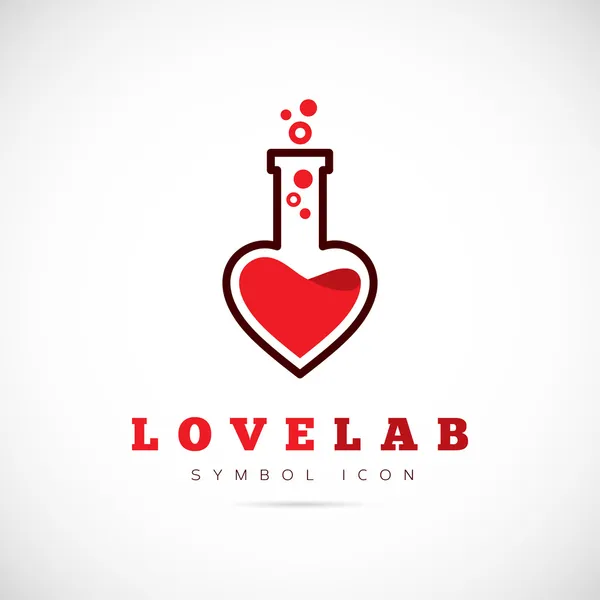 Love laboratory symbol icon — Stock Vector