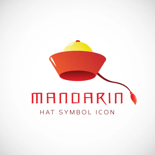 Chapeau mandarin icône symbole — Image vectorielle