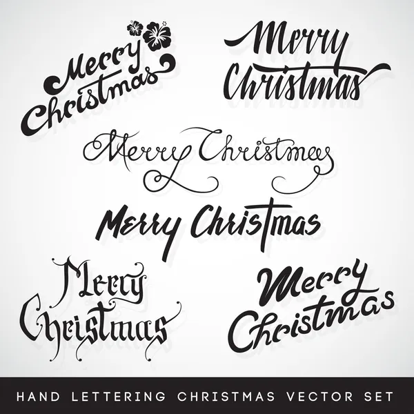 Hand lettering Christmas vector set — Stock Vector