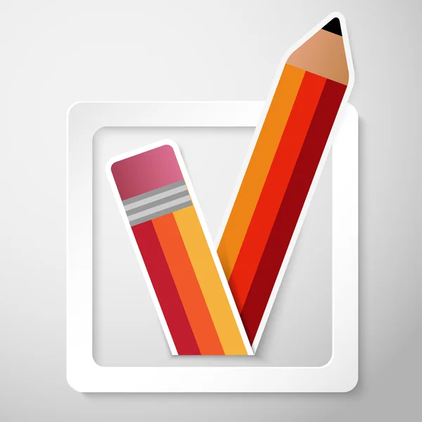 Vector pencil check box background — Stock Vector