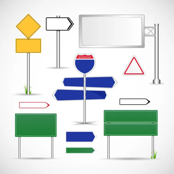Plantilla de señales de tráfico vector — Archivo Imágenes Vectoriales