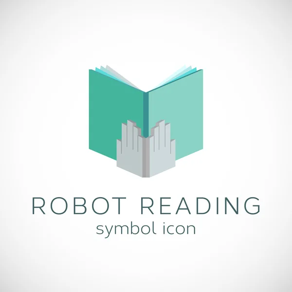 机器人手与书模板. — 图库矢量图片