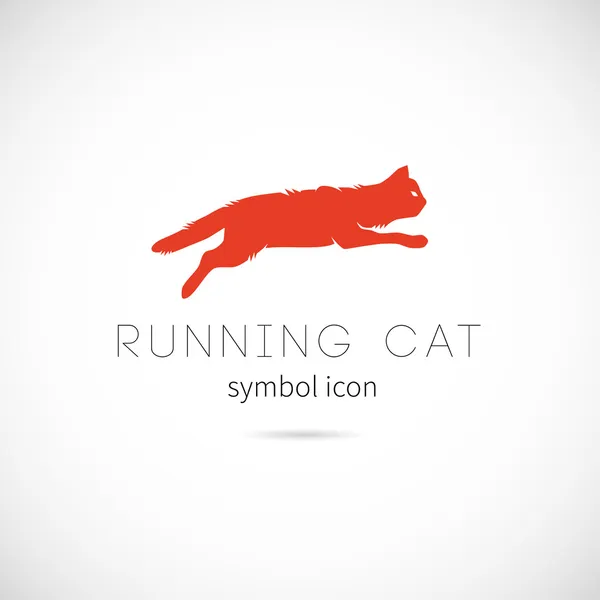 Ejecutando icono de símbolo de vector gato — Vector de stock