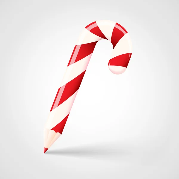 Candy cane potlood vector — Stockvector