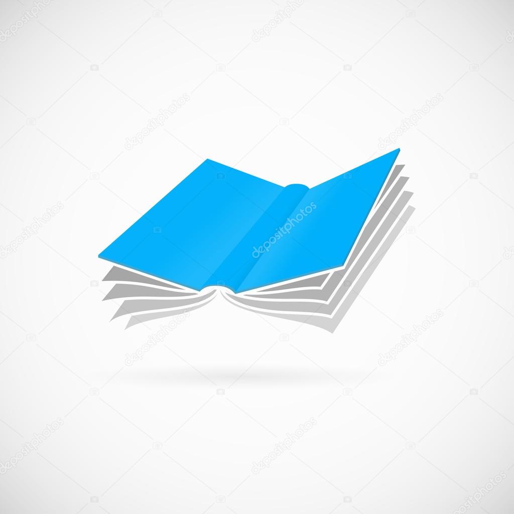 Flying book abstract vector symbol icon