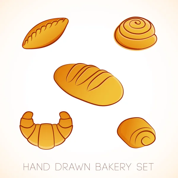 Hand drawn vector bakery set — Stock Vector