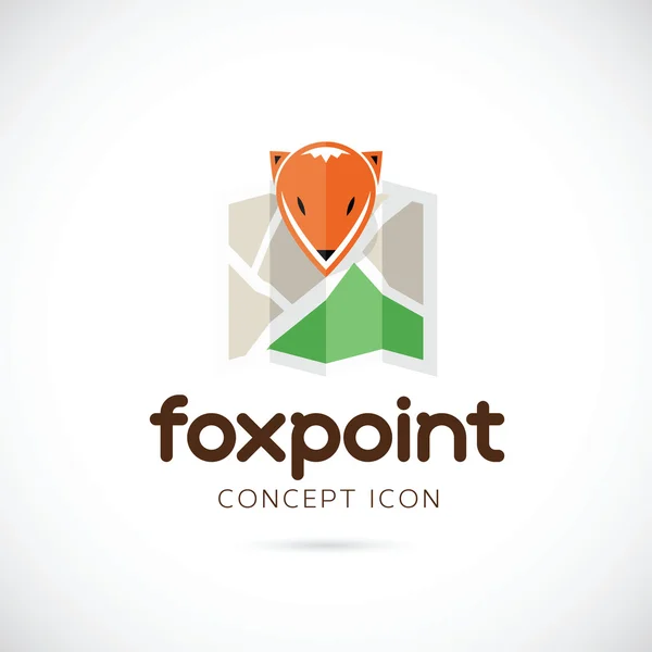 Punto Fox icono de símbolo vectorial abstracto — Archivo Imágenes Vectoriales