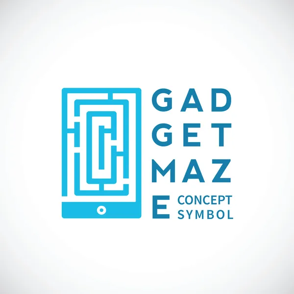 Gadget Labyrinth abstrakte Vektor-Konzept Symbol — Stockvektor