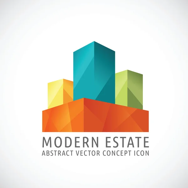 Ícone de conceito vetorial abstrato de propriedade moderna ou criativa —  Vetores de Stock