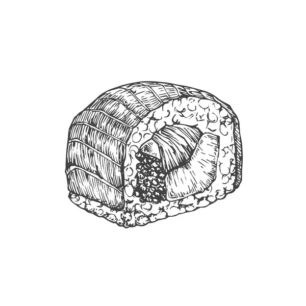 Sushi Maki Illustrazione Astratta Del Vettore Aumento Del Rotolo Cibo — Vettoriale Stock