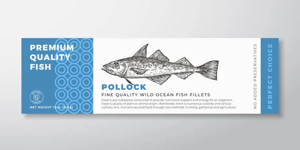 Premium Qualität Pollock Vector Packaging Label Design Moderne Typografie Und — Stockvektor