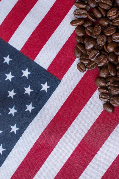 ABD bayraklı kahve çekirdekleri.