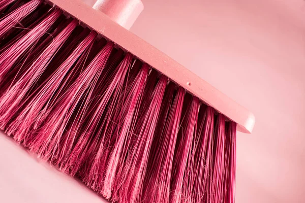 Close Pink Broom Pink Background — Stock fotografie
