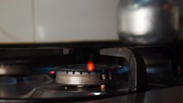 Hand Lighting Stove Withm Electric Lighter — Vídeos de Stock