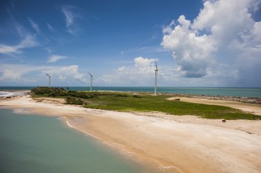 Wind energy island clipart