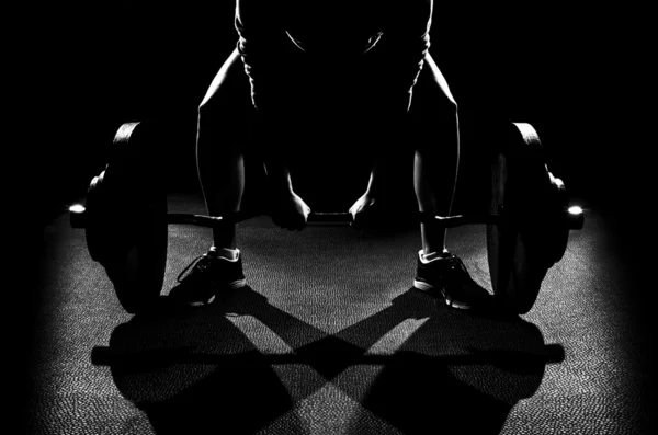 Shadow Olympic Weights ready to lift — Stock Photo, Image