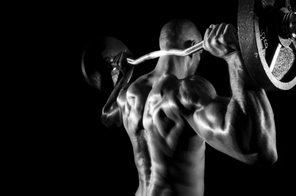 Shoulder press bakom huvudet — Stockfoto