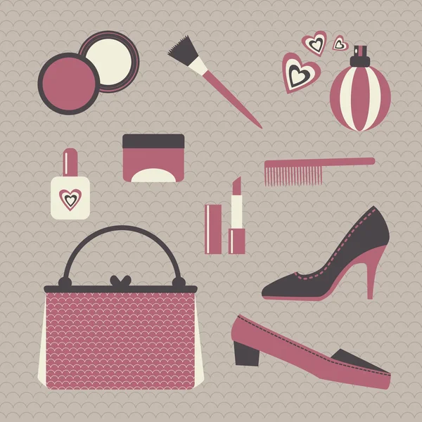 Set de moda vintage — Vector de stock