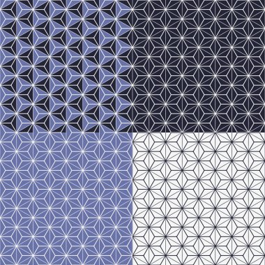 dört geometrik Dikişsiz desen seti