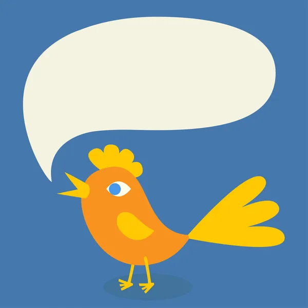 Un oiseau avec une bulle de discours — Image vectorielle