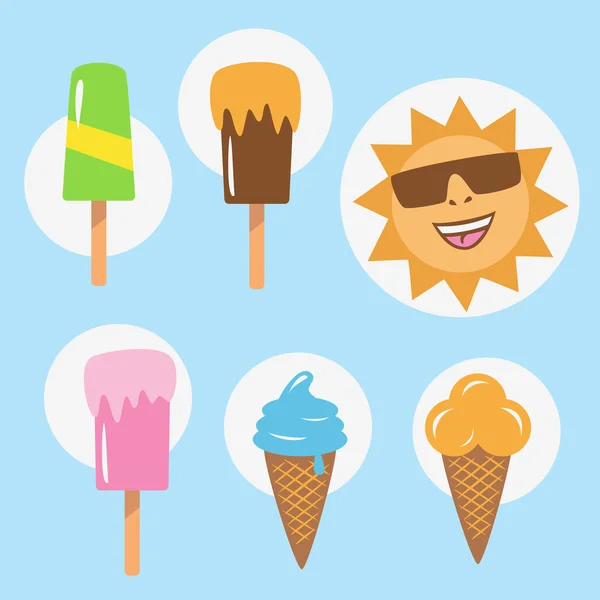 Summer icons — Stock Vector