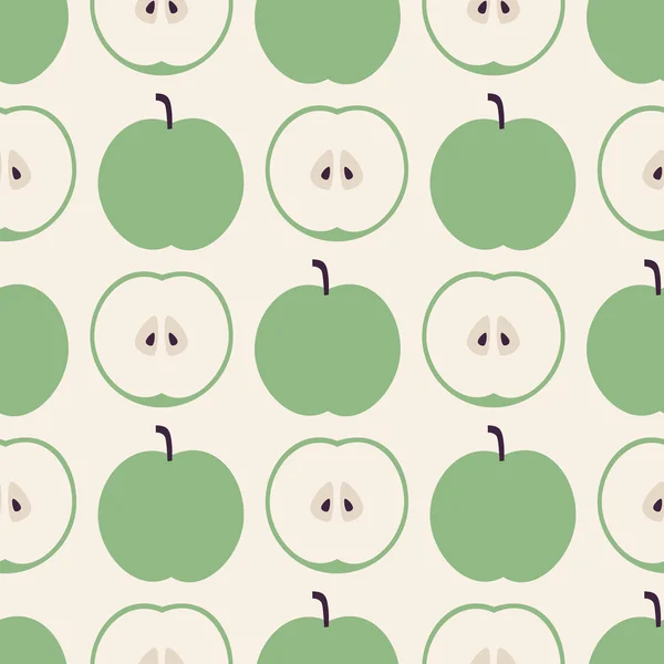 Seamless pattern with apples on the white background — Stock Vector