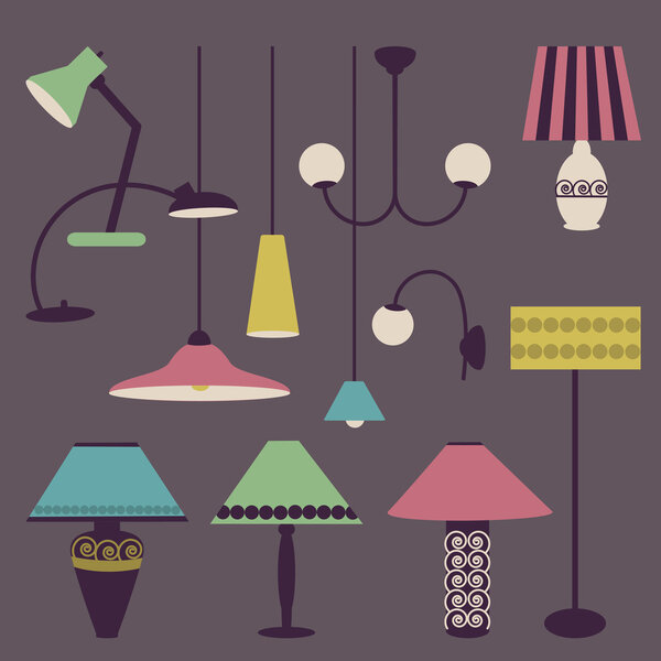 Set of icons for living room