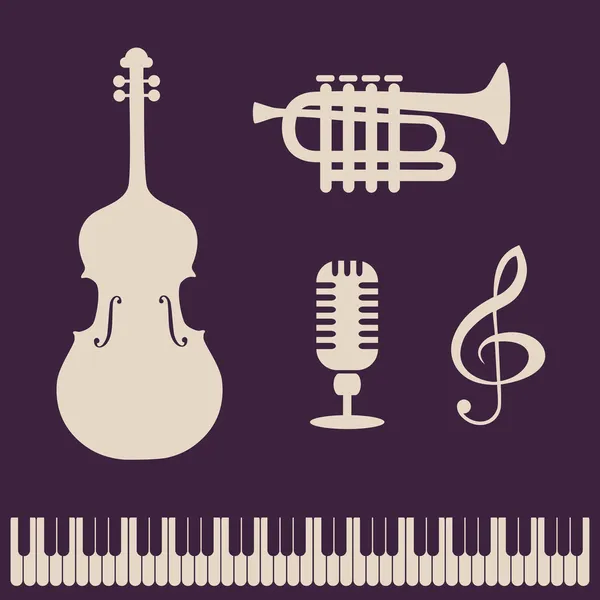 Müzik enstrümanlarıyla soyut arkaplan