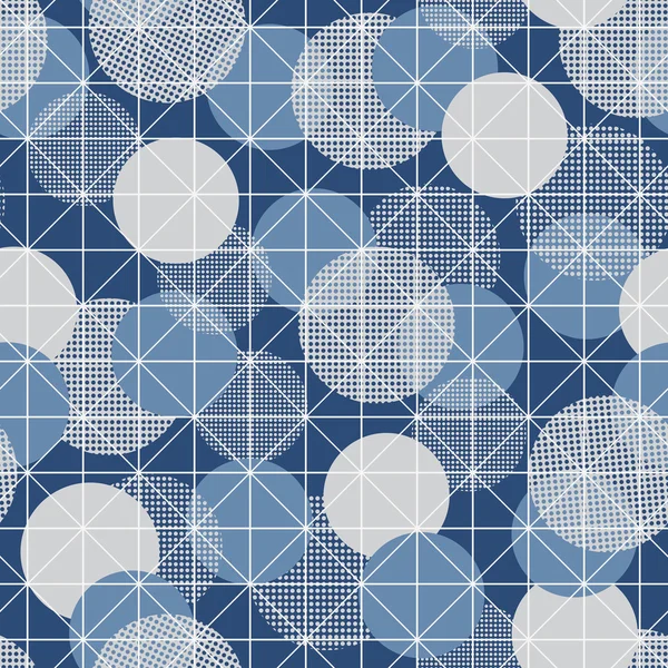 Бесшовный фон с голубыми и белыми шариками — стоковый вектор