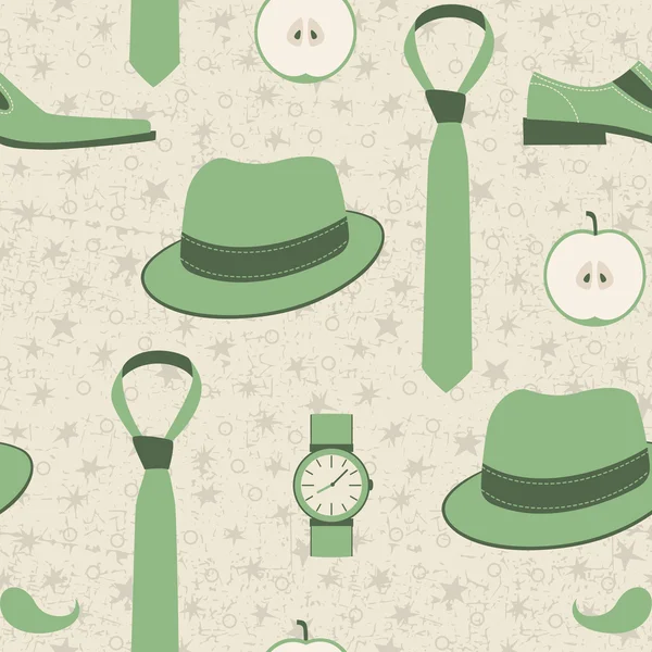 Patrón inconsútil de moda vintage - accesorios para hombres — Vector de stock