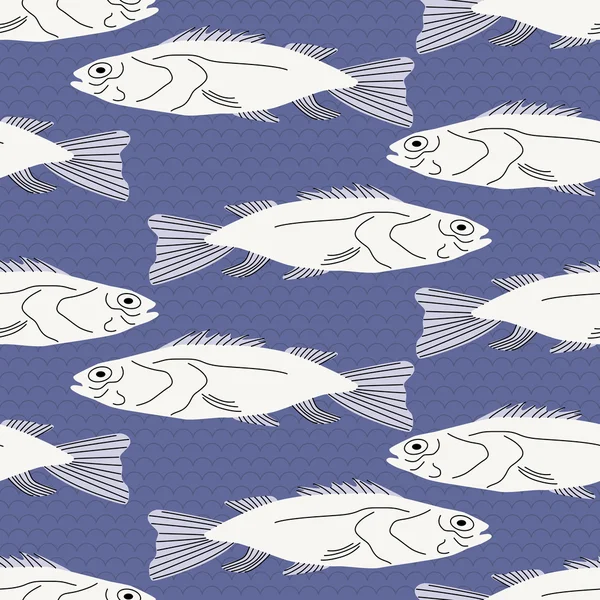 鱼的无缝图案 — 图库矢量图片