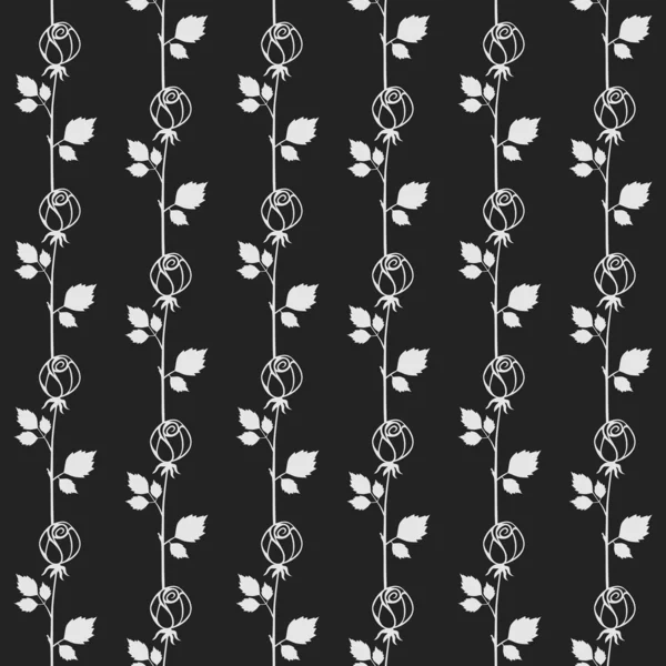 siyah-beyaz gül ile Seamless Modeli