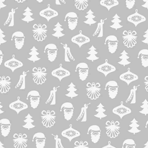 Fondo sin costuras con decoraciones para el invierno y el tema de Navidad — Archivo Imágenes Vectoriales