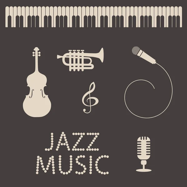 Collection d'instruments et d'objets de musique — Image vectorielle