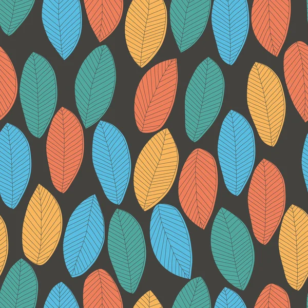 Modèle sans couture automne avec des feuilles — Image vectorielle