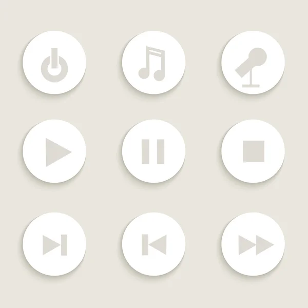 Media player simge kümesi. — Stok Vektör