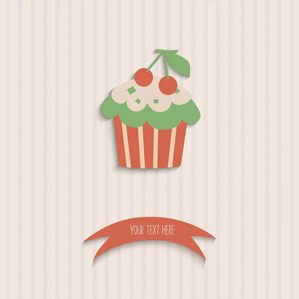 Retro card with cupcake. — Stock Vector