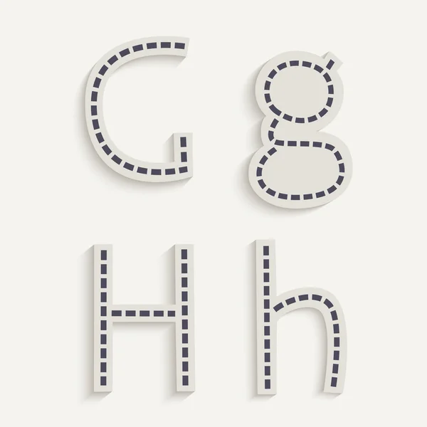 Letras mayúsculas y minúsculas, g, h . — Vector de stock