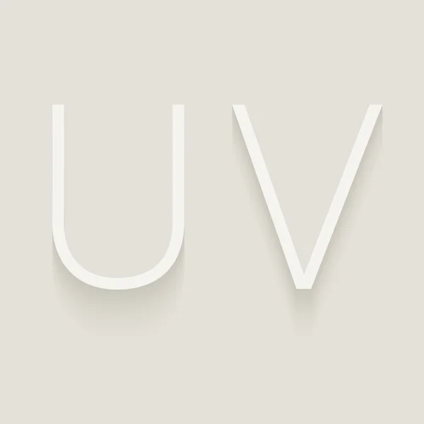 Letras mayúsculas, U y V . — Vector de stock