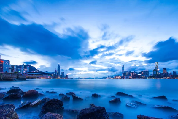 Stadens hamn i blått — Stockfoto