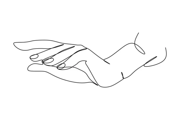 Continuous Line Drawing Hand Trendy Minimalist Illustration One Line Abstract — стоковый вектор