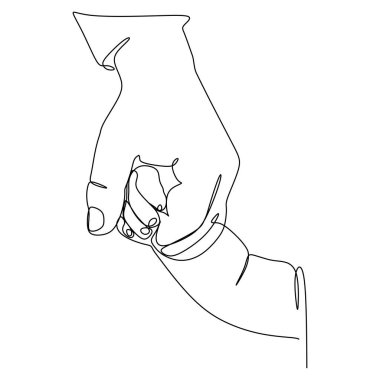 Devamlı çizgi çizimi tasarım vektörü çizimi. El hareketlerinin işareti ve sembolü. Tek ve sürekli çizim çizgisi. El çizimi resim karalaması beyaz arkaplan resimlerinde izole edildi.