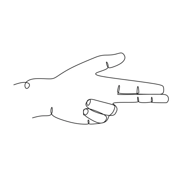 Непрерывная Рисование Линии Векторной Иллюстрации Буква Знак Символ Жестов Рук — стоковый вектор