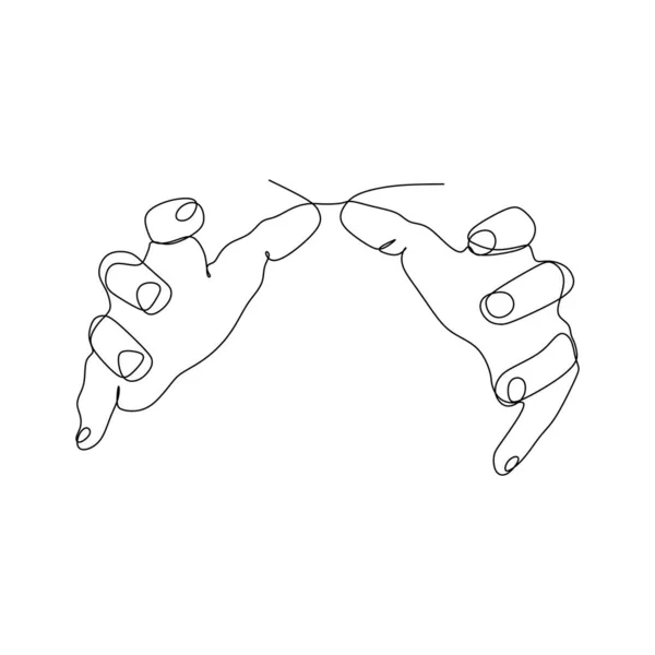 Continuous Line Draw Design Vector Illustration Sign Symbol Hand Gestures — стоковый вектор